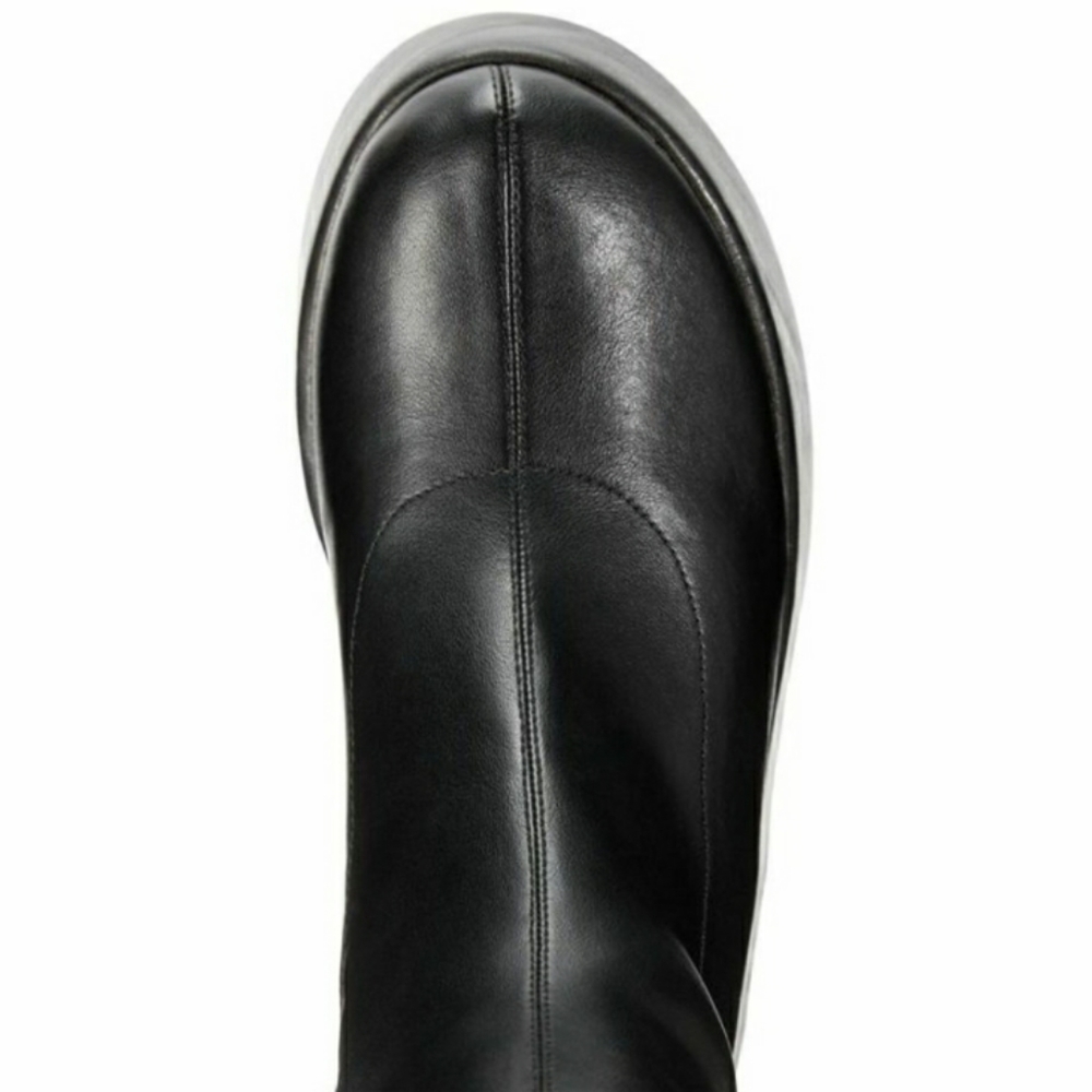 New w/Box Wild Pair Enchantt Platform Round Toe Tall Wedge Black Boots Size 8 - Picture 4 of 6